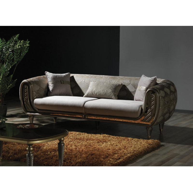 Euen 91'' Velvet Sofa, Cream Velvet