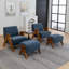 Upholstered Chenille With Footstool Armchair-503314698-503314701