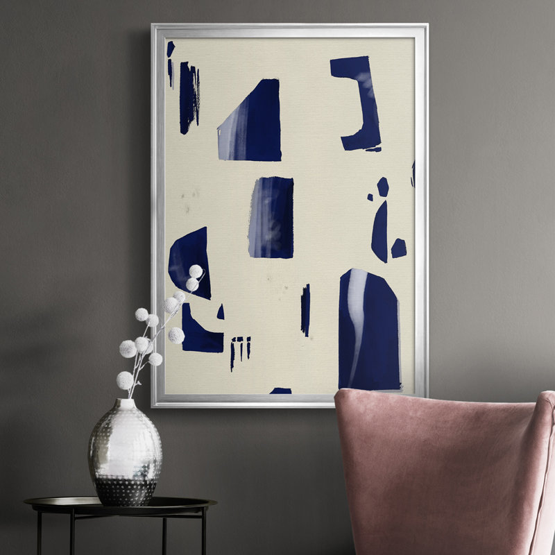 «Fragment Abstraction I», reproduction encadrée de qualité supérieure - prête à être accrochée, Cadre argenté, Oui