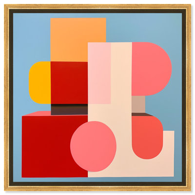 Abstract Blocks Canvas Retro Geometric Abstract Wall Art by Art Remedy
