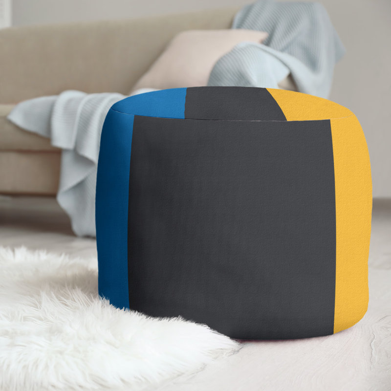 repose-pieds rond 20,5", Bleu royal / ardoise / jaune or californien