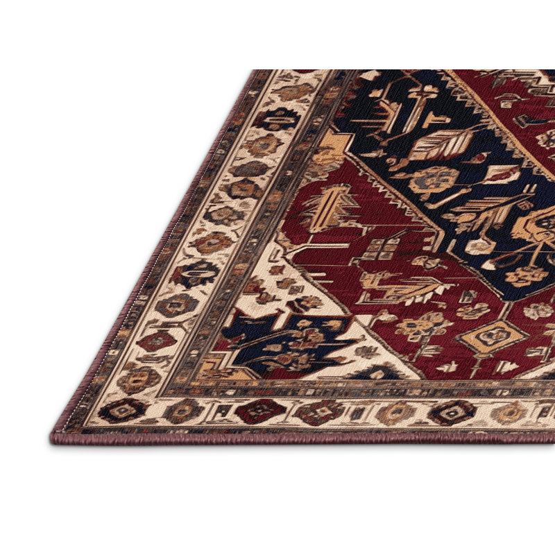Tapis brun lavable à la machine, Rond 4 pi