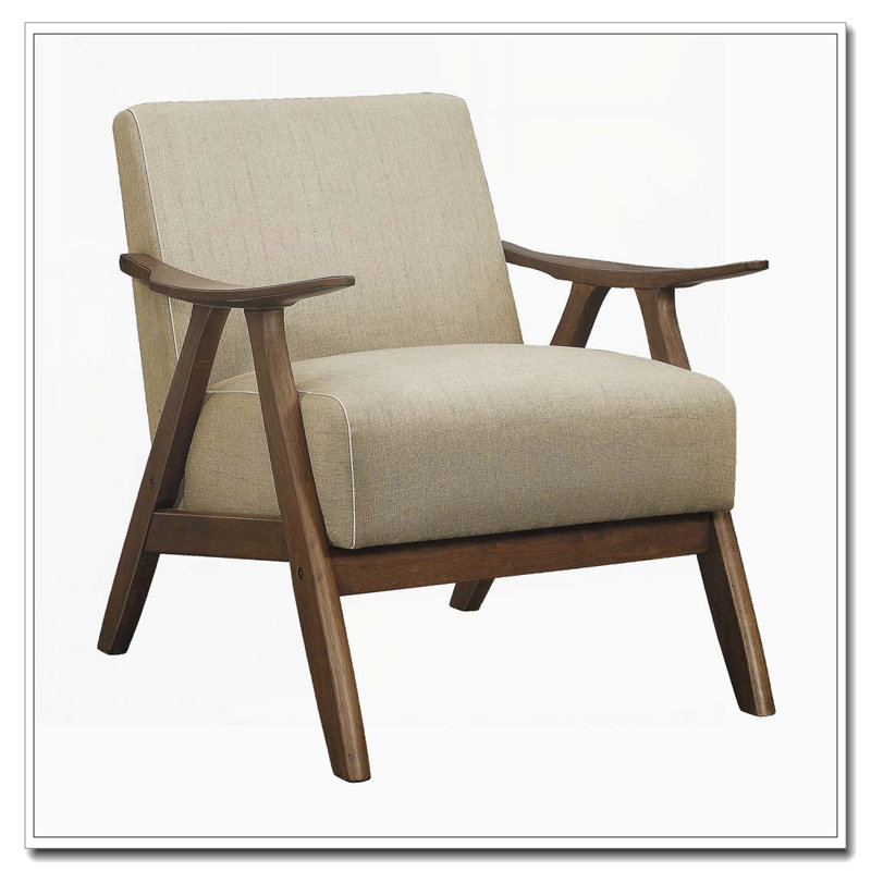 Chaise d'appoint d'inspiration rétro avec finition noyer