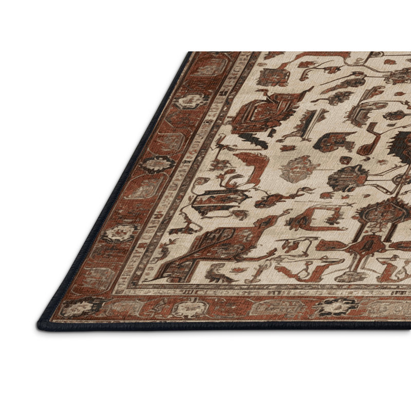 Machine Washable Persian Brown Area Rug, Rectangle 2' x 3'