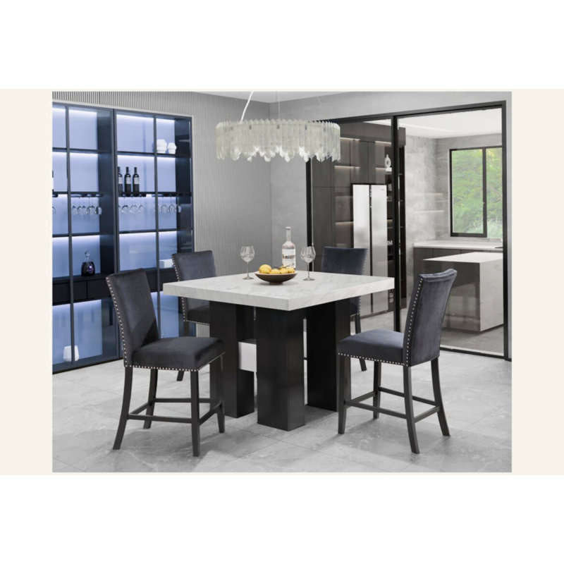 Tabourets de bar, chaises de salle à manger et chaises d'appoint de style transitionnel 2 pièces Ames