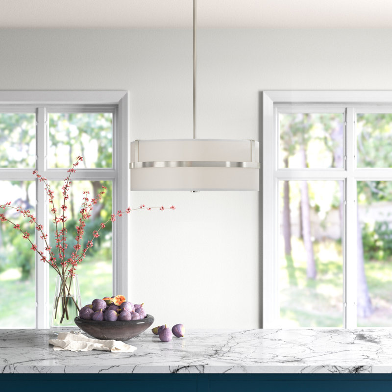 Gilbreath 4 - Light Single Drum Pendant in Brushed Nickel, Brushed Nickel