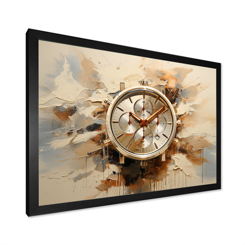 Minimalisme, montre de luxe III sur toile, Cadre simple noir, H 12 po x l 20 po x P 1 po