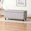 Banc de rangement rembourré en polyester Ahrens au fini beige gris, H 18,7 po x l 41,73 po x P 16,73 po-210987867-196630285