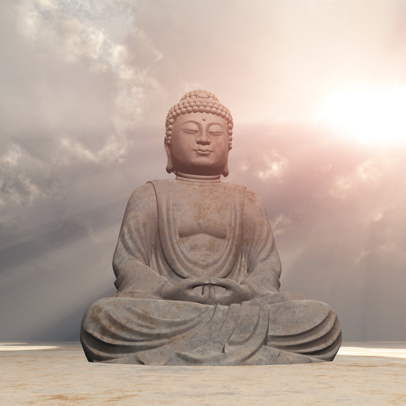 Statue Of Buddha by Mr1805 - Wrapped Canvas Print, 30cm H x 30cm W x 3.8cm D