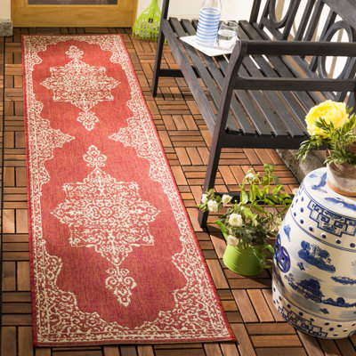 Tapis oriental rouge / crème intérieur / extérieur Danya