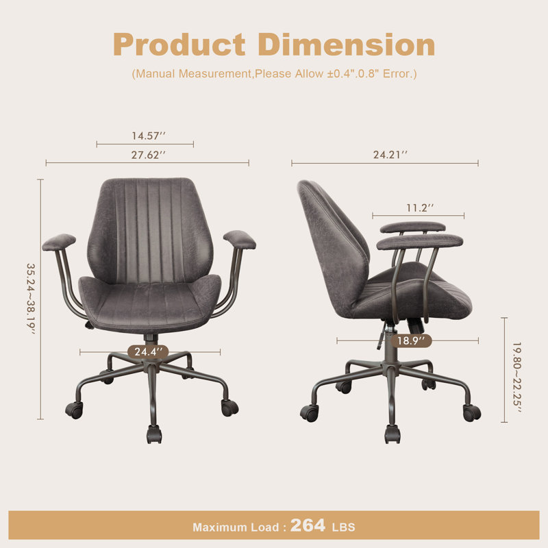 Chaise de bureau Kalysia, Gris