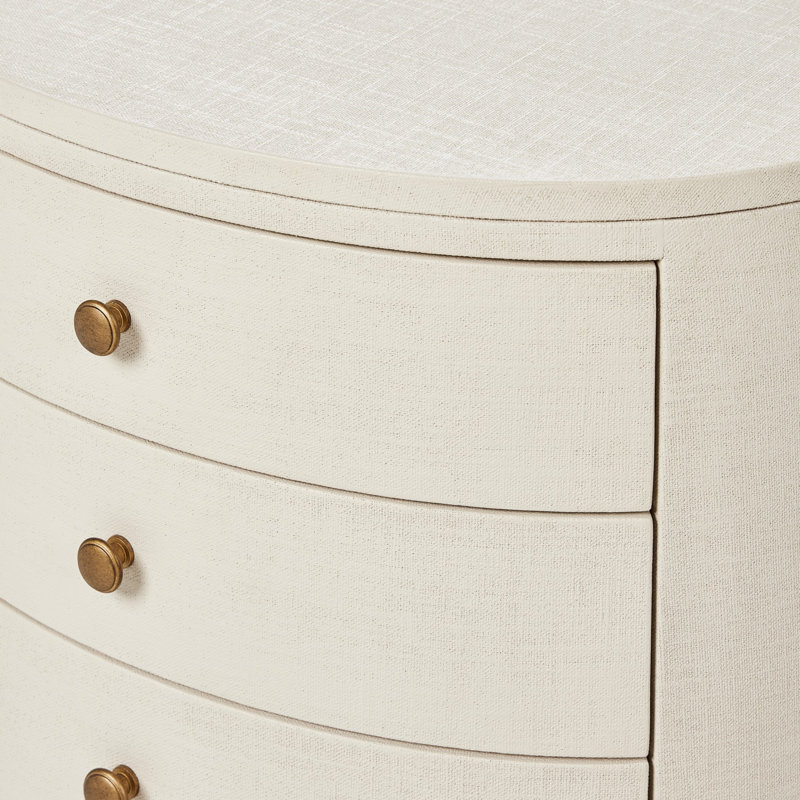 Amelia 4 - Drawer Nightstand, Ivory Painted Linen