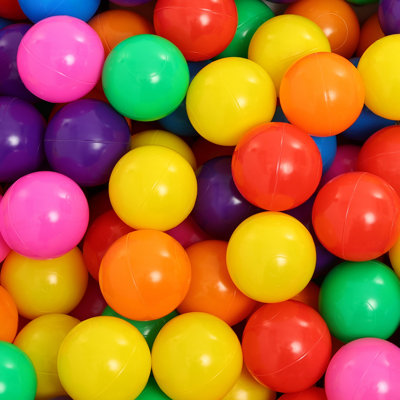 Wilwolfer Ball Pit Balls Phthalate Free BPA Free Crush Proof Plastic - 7 Bright Colours in Reusable Play Toys for Kids with Transparent PVC Packaging (50 balls)