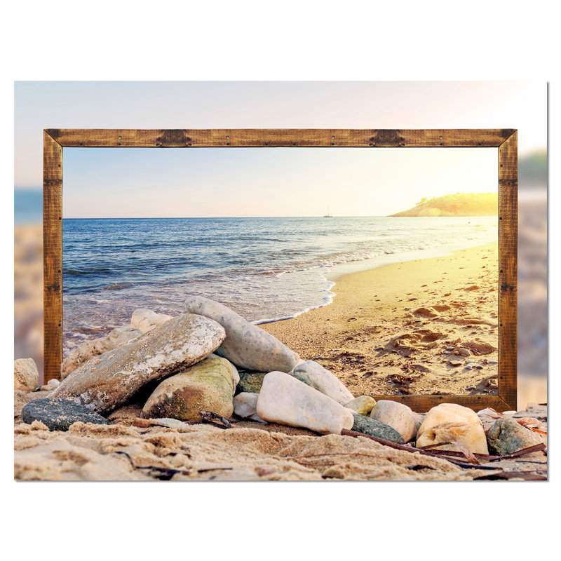 «Framed Beach Rocks», reproduction de photo sur toile tendue, H 20 po x l 20 po x P 1 po