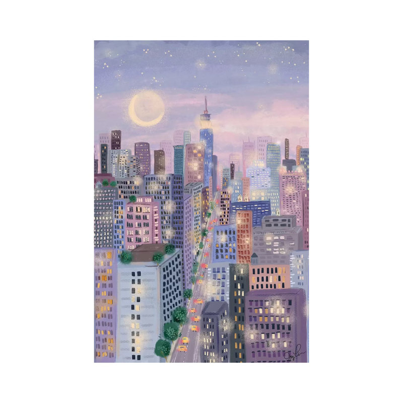 Cityscape I par Joy Laforme - Toile tendue avec châssis sur toile, H 40 po x l 26 po x P 1,5 po