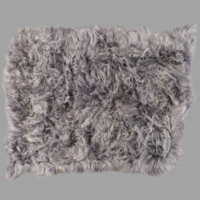 Solid Colour Sheepskin Area Rug, Octo 190 x 210cm