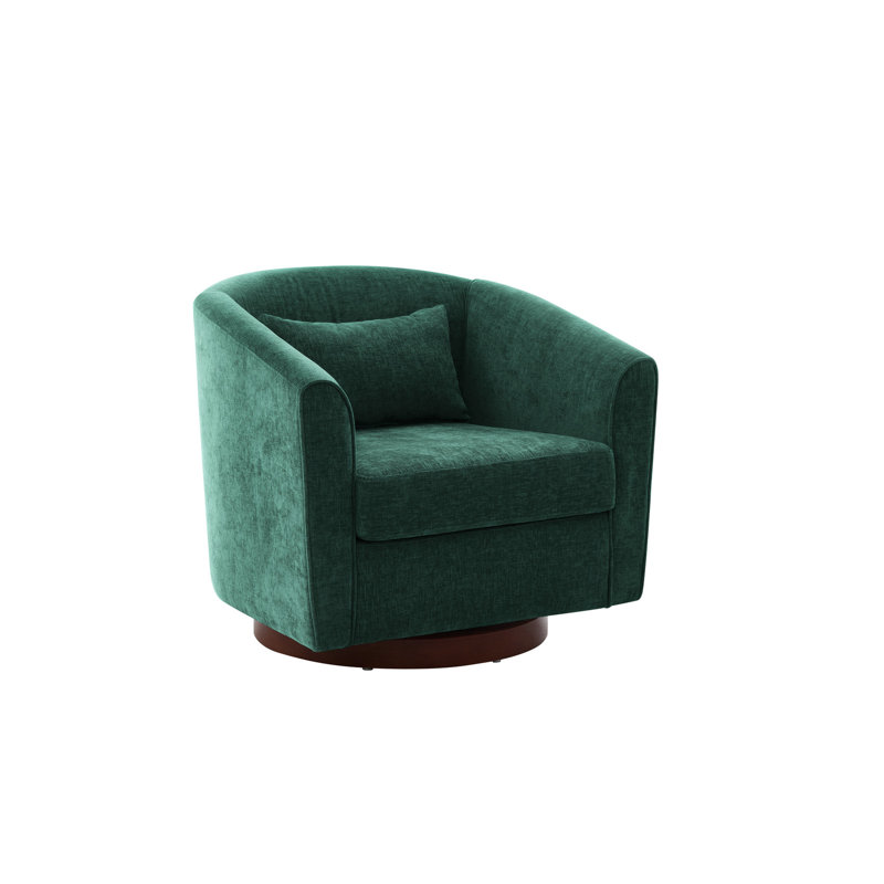 Fauteuil en chenille pour le salon - Chaise pivotante à 360 degrés et en bois en construction