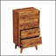 Commode double à 4 tiroirs de style rétro avec design biseauté pour un rangement spacieux et une esthétique élégante-1074229177