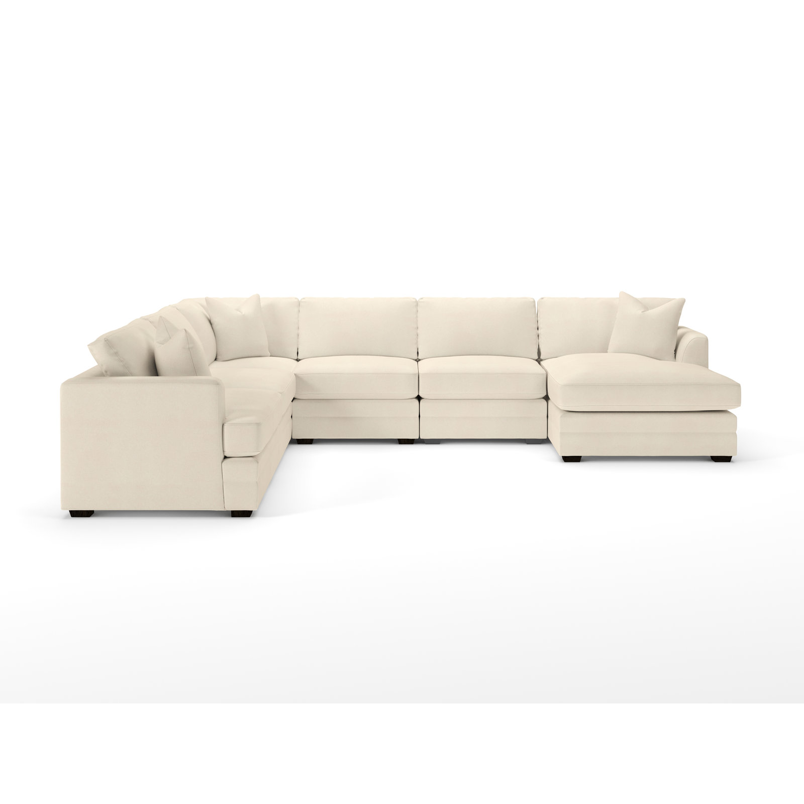 Edan U-Sectional, Bayou Natural Canvas, Right Hand Facing
