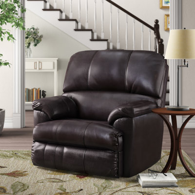 Fauteuil inclinable manuel standard en cuir véritable 42 po.