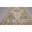 Tapis beige / bleu / ivoire en laine noué à la main de conception unique des années 1960 de taille 6 pi x 9 pi 7 pi 1 po x 12 pi 5 po