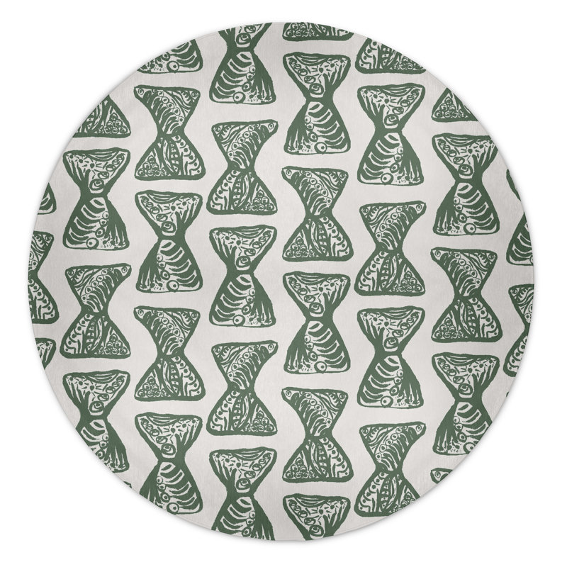 Safari Chenille Geometric Indoor Rug, Round 5'