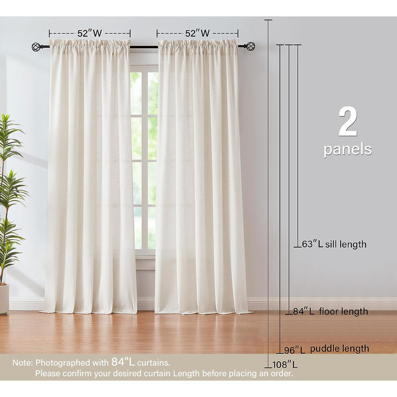 Vasken Semi Sheer Curtain Pair