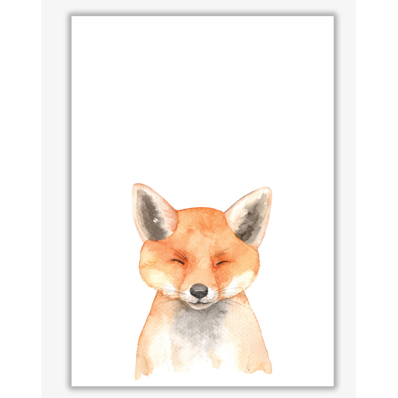 Forest Friends, Cute Fox - Painting, No Frame, 30 cm H x 21 cm W x 1 cm D