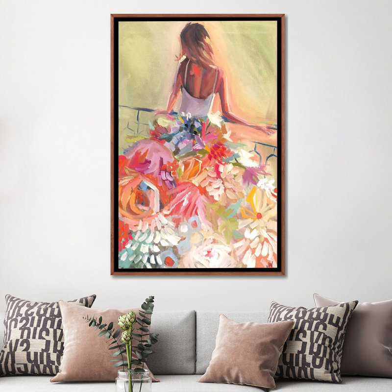 Fleur, reproduction d'art sur toile encadrée, Brun, H 60 po x l 40 po
