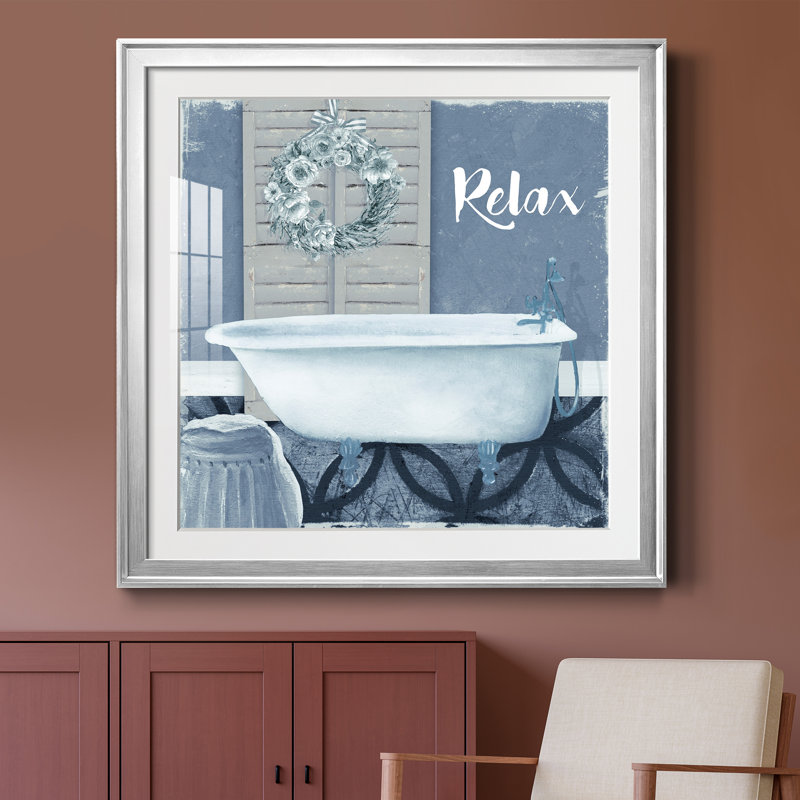 «Relax» - Cadre photo, reproduction d'art sur papier, H 30,5 po x l 30,5 po x P 1,5 po, Papier avec cadre argenté