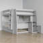 Lit double superposé au dessus d'un lit double avec bureau et lit gigogne-1331921986