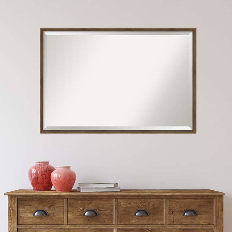 Mettawa Flat Wall Mirror, 37" x 25", Bronze