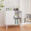 Armoire de rangement avec pieds en bois massif, buffet blanc avec 2 tablettes 31,5 po x 15,75 po x 31,5 po, console moderne pour la salle à manger