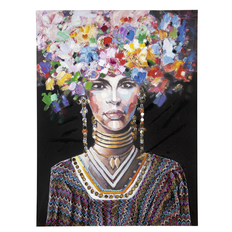 African Flower - Wrapped Canvas Painting