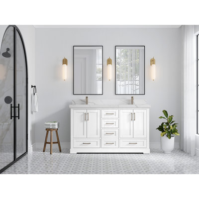 Esin 60"" Double Bathroom Vanity Set -  Wildon HomeÂ®, FD0F461B48EF4698BE298C97F65BC46A