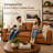 Oversized Genuine Leather Sofa – Deep Seat Square Arm Couch for Contemporary Living Room-1856441788