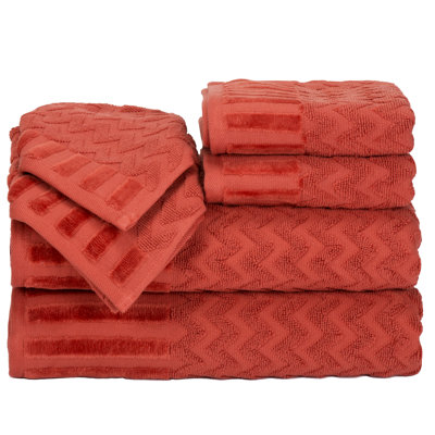 Ensemble de 6 serviettes de bain en coton Harva - Serviettes décoratives luxueuses