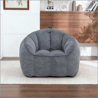 Giant Bean Bag Chair Sofa for Adults Teens, Comfy Corduroy Large Bean Bag Chairs with Armrests for Bedroom Living Room, Adult BeanBag Lazy Sofa Couch Chairs with Filler Included