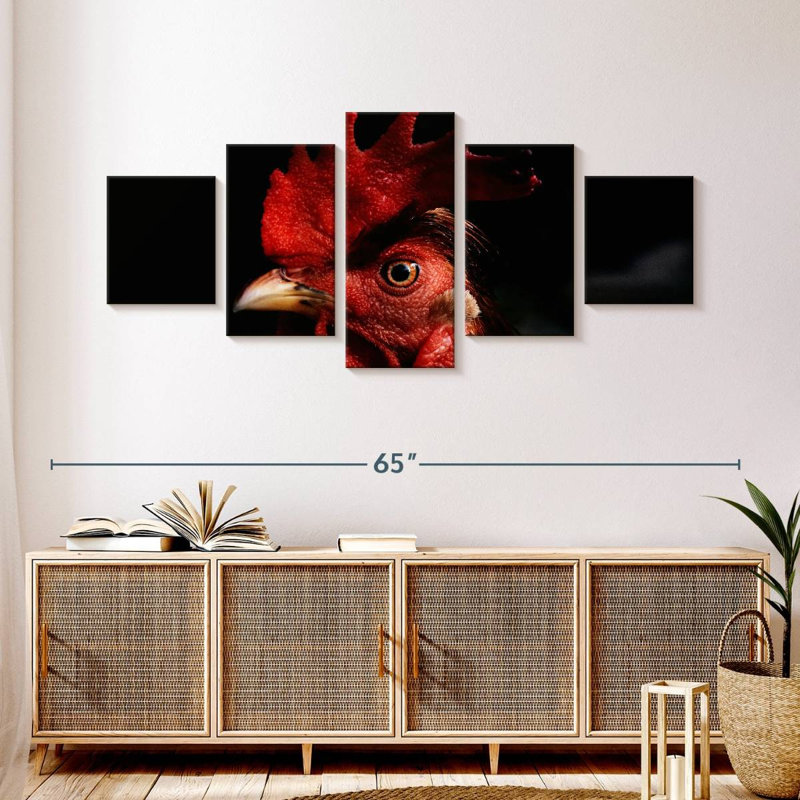 Tête de coq de près, H 24 po x l 55 po
