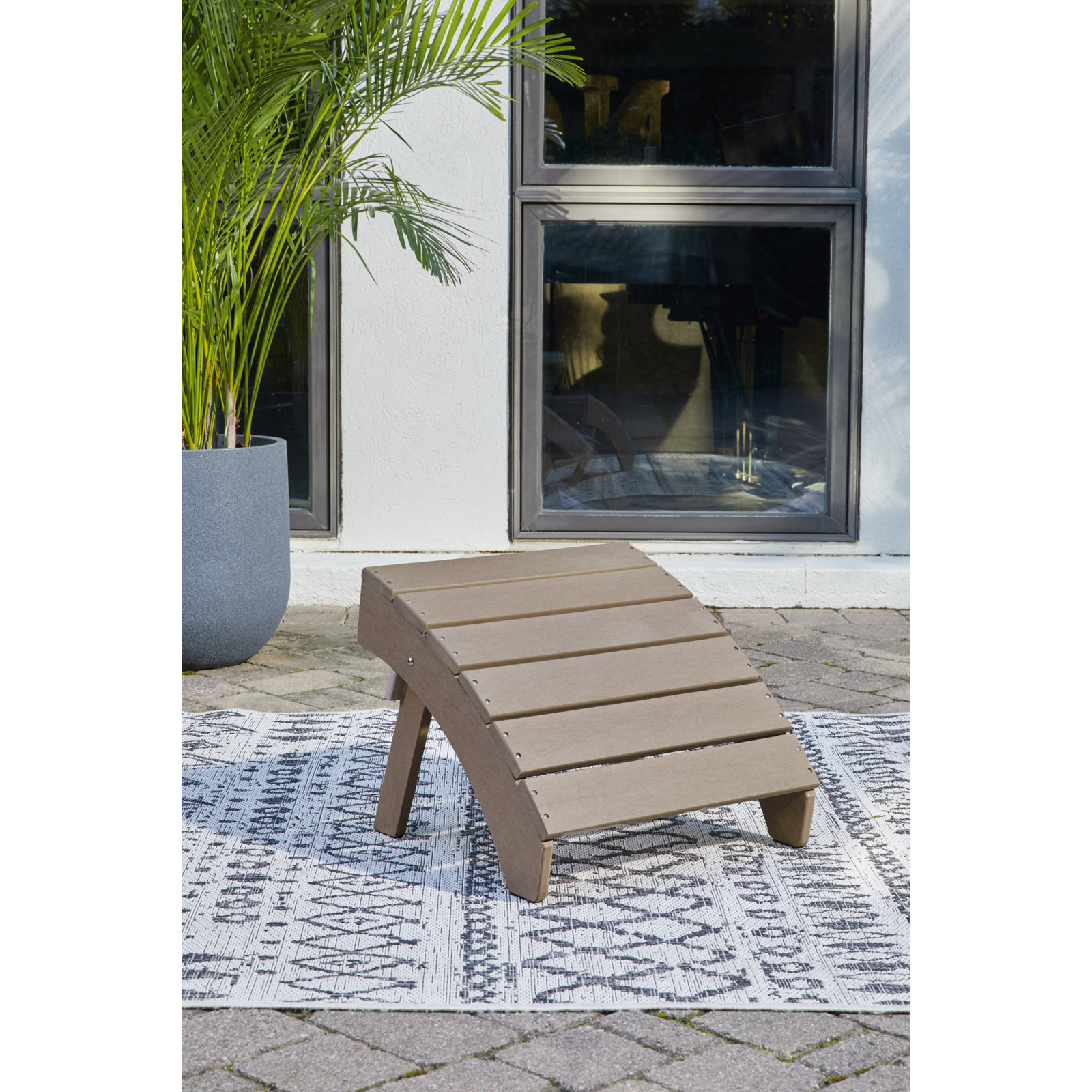 Emory Patio Footstool, Grayish Brown