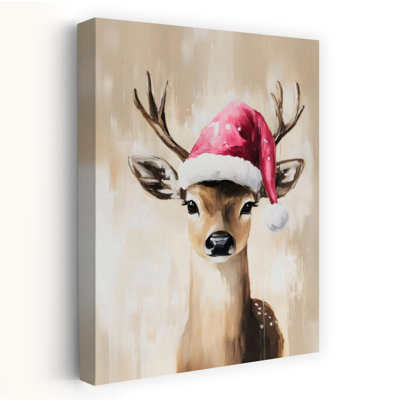 «Baby Christmas Deer», reproduction d'art murale contemporaine abstraite