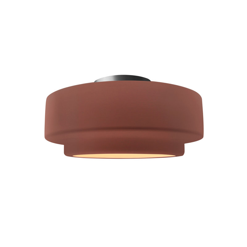 Plafonnier semi-encastré Radiance, Argile Canyon, Nickel brossé, H 7 po x l 12 po x P 12 po