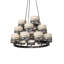 Lustre géométrique unique à 18 lumières