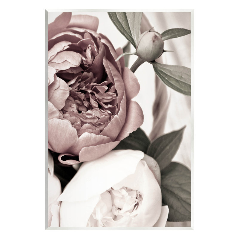 Pivoine en fleurs, giclée par Malerifabrikken, H 19 po x l 13 po x P 0,5 po, Plaque murale