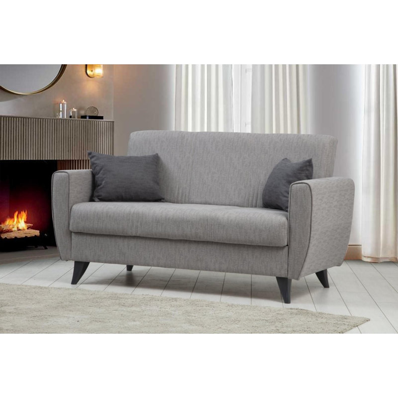 Canapé-lit 2 places, Polyester gris clair Namon