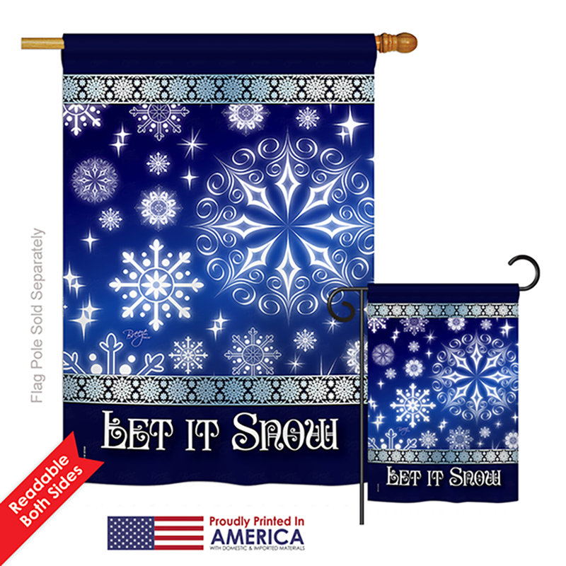 Drapeau en polyester à 2 côtés let it rêve de neige wonderland