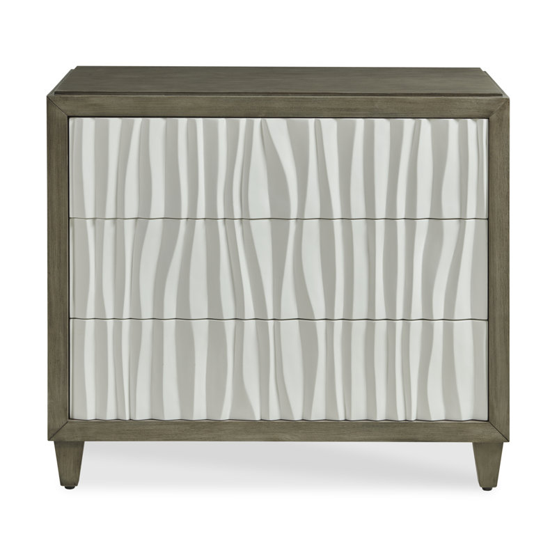 Russo 3 - Drawer Solid Wood Dresser, Greige/White/Gray