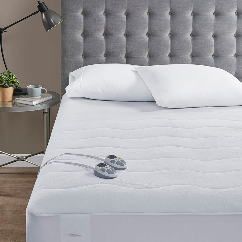 Surmatelas chauffant moelleux ultra-doux avec 10 réglages de chaleur, Très grand