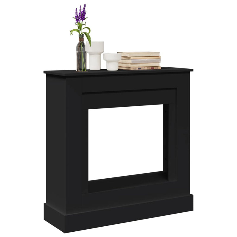 Fireplace Surround 30 Cm Engineered Wood, Black, 90cm H x 90cm W x 30cm D