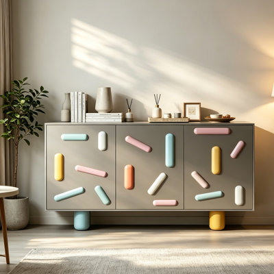 Console Mid-Century à trois portes